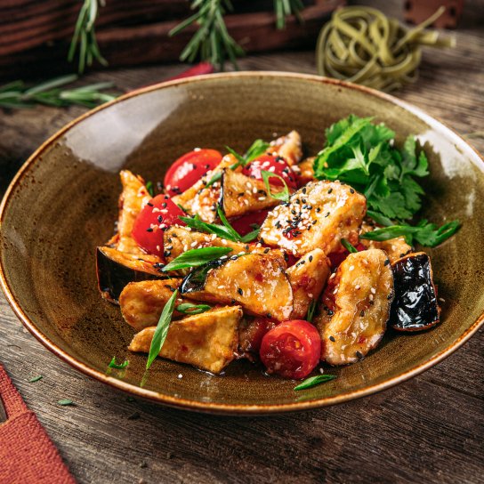 Салат зі смаженими баклажанами