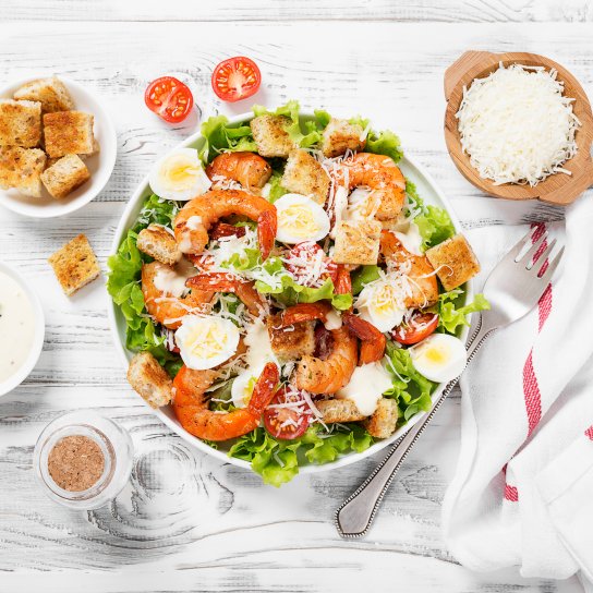 Салат Цезар з креветками