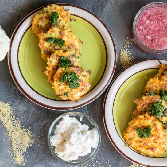 Кабачкові оладки з кускусом