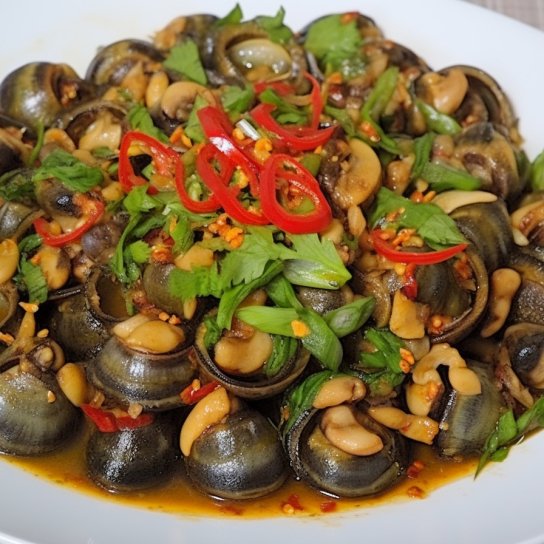 Равлики, тушковані в соусі