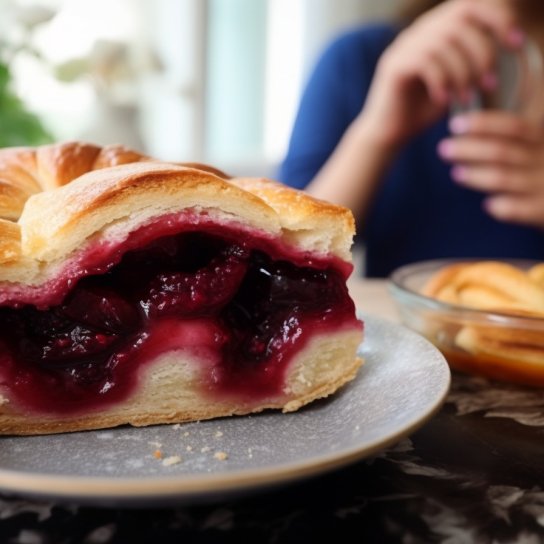 Неймовірний рюшевий пиріг зі сливами