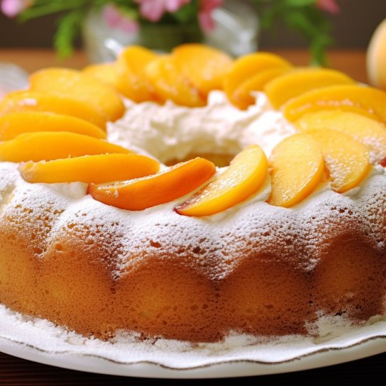 кекс із персиками