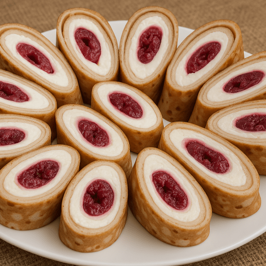 десерт з млинцями та вишнею