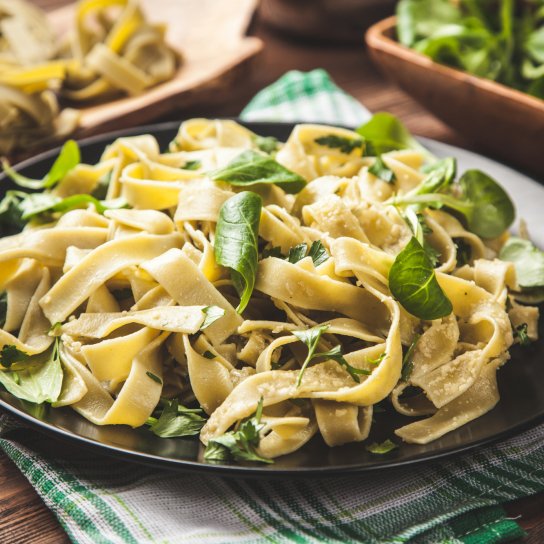 Макарони зі шпинатом