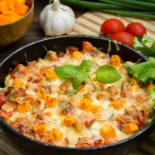 Куряча запіканка з гарбузом