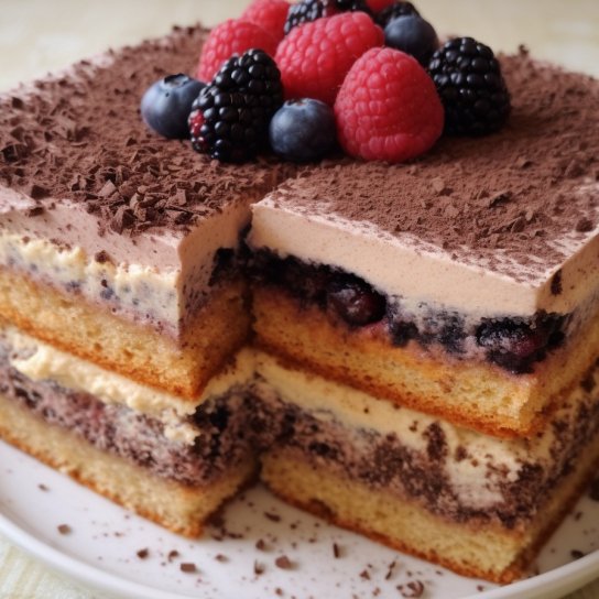 Багатошаровий пляцок із сиром та маком