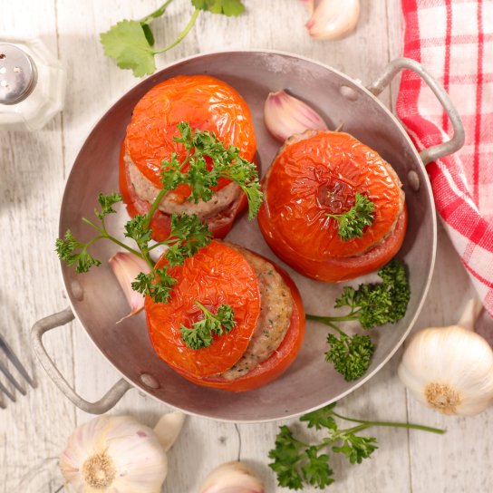 Запеченные фаршированные помидоры