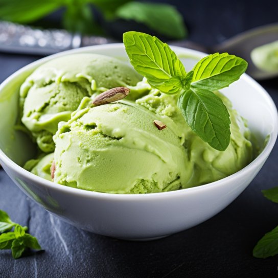 Зеленое мороженое без мороженого из шпината, авокадо и мяты