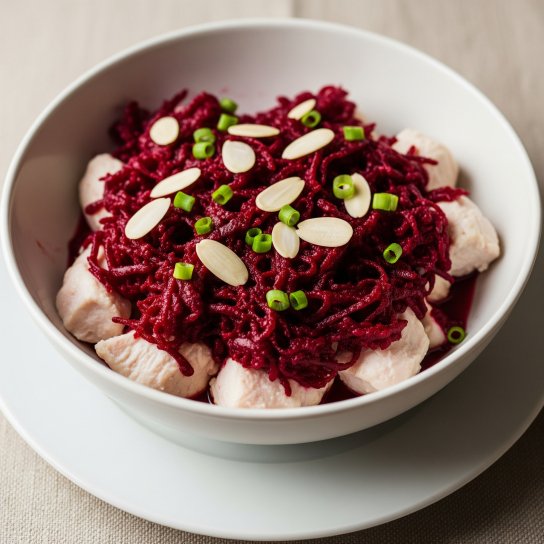 Салат з буряком, куркою і горіхами