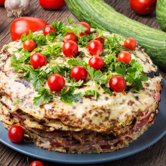 Кабачковий торт з грибами