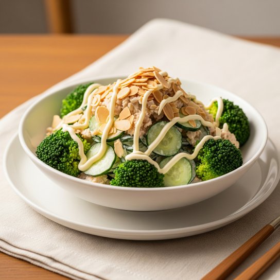 Салат з броколі, огірків та горгонзоли