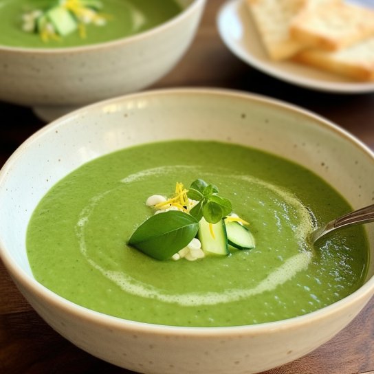 Зелений гаспачо з цукіні та спаржею