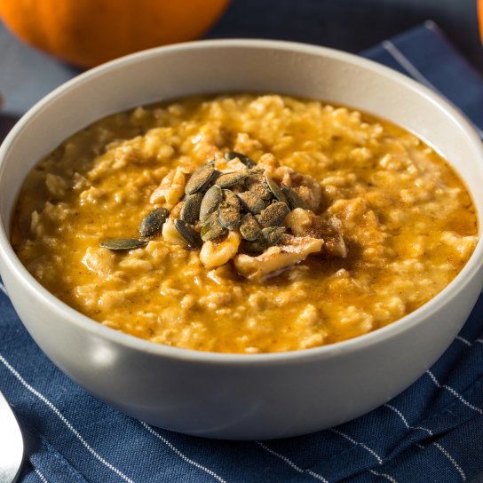 Нічна вівсянка з гарбузом