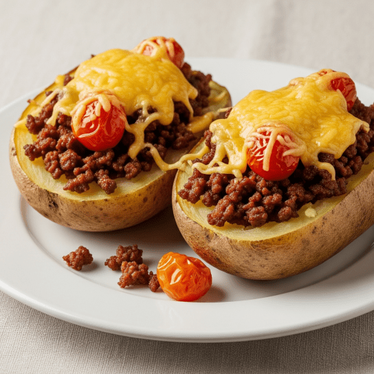 Картопля з фаршем і томатами
