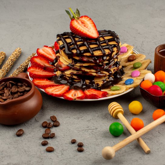 Фрукти, шоколад