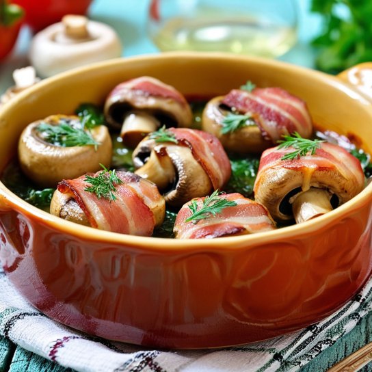 Печериці в беконі