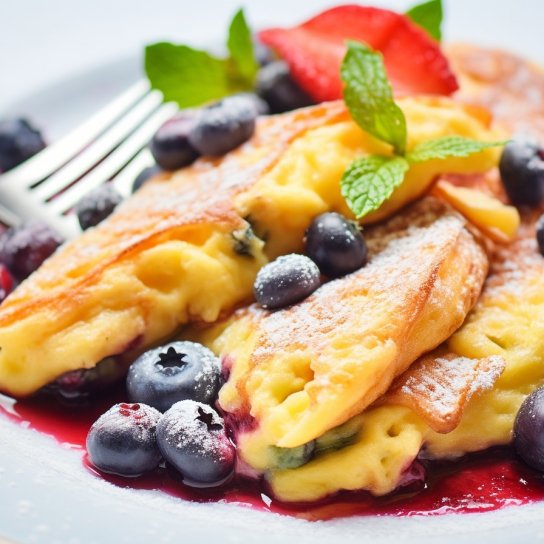Солодкий омлет з чорницею