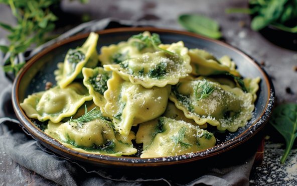 Вареники зі шпинатом і рикотою