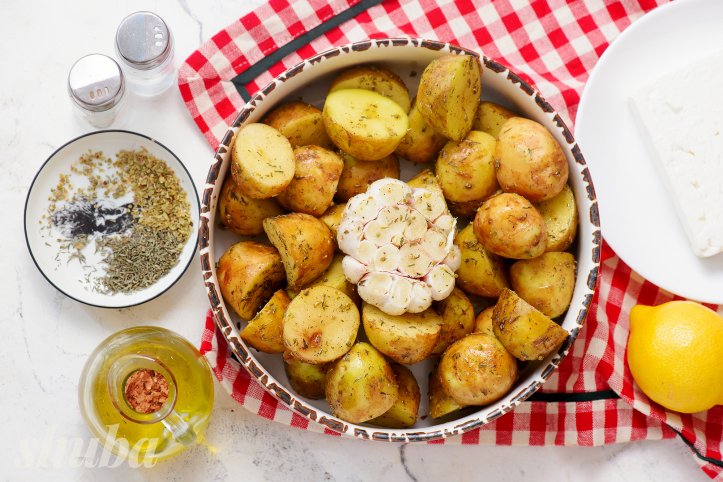 картопля зі спеціями і часником