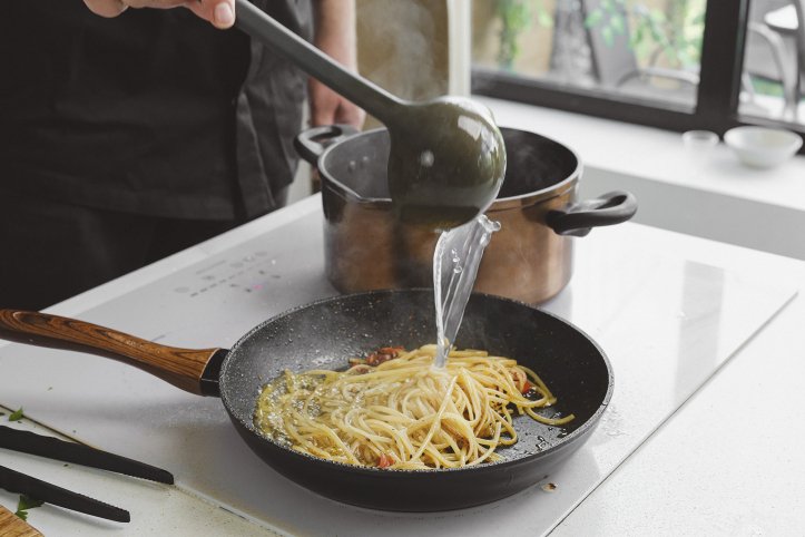 паста на сковороді