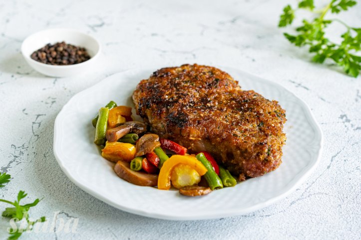 стейк ангус рибай  у паніруванні