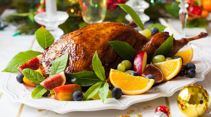 Запечена качка та вино