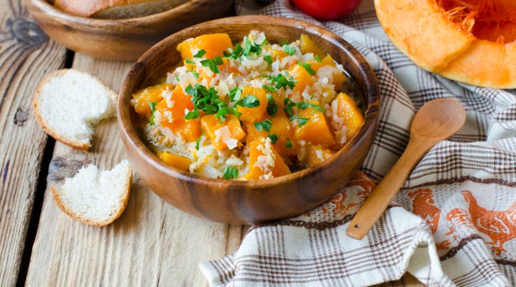 Гарбуз з часником у сметані