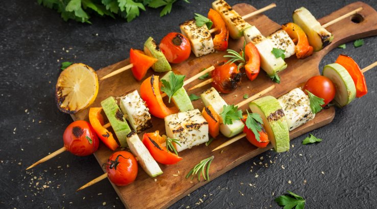 Овочевий шашлик із сиром