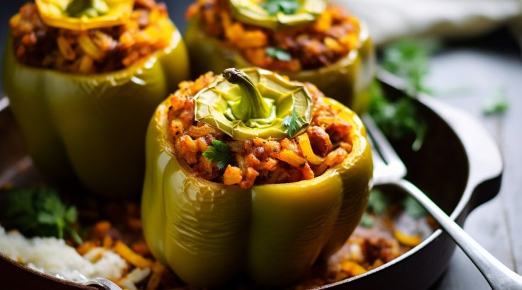 Вегетаріанський перець, фарширований карі