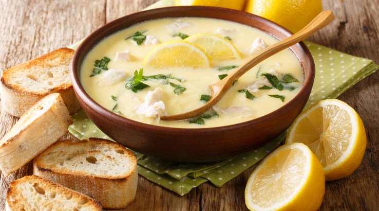 Грецький суп із курячим філе та лимоном