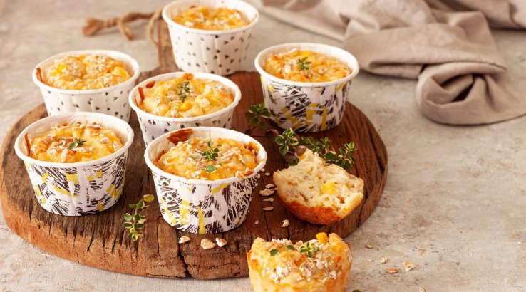 Кекси з вівсянкою, сиром і кукурудзою