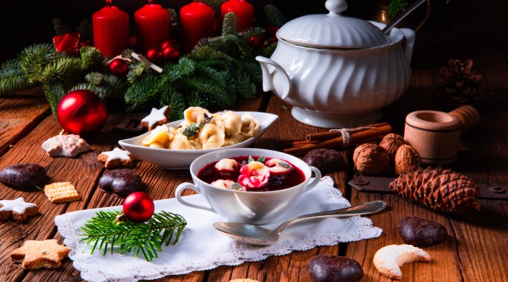 пісний борщ з «вушками»