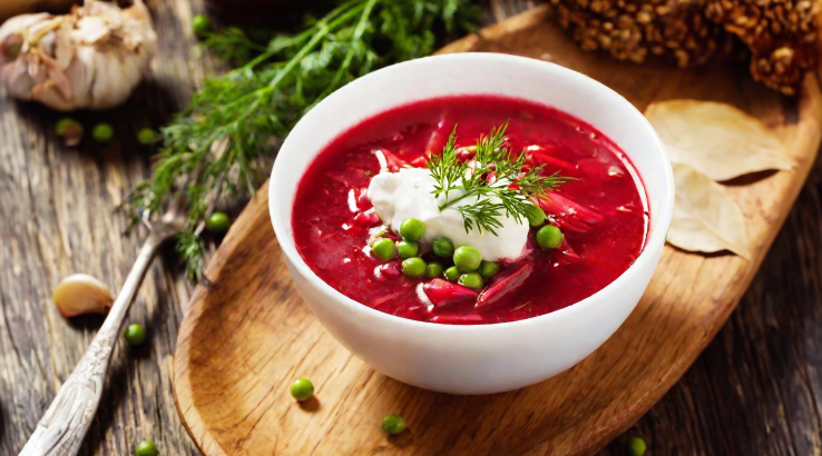 Червоний борщ з горошком