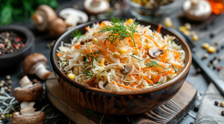 Гриби, капуста, кукурудза