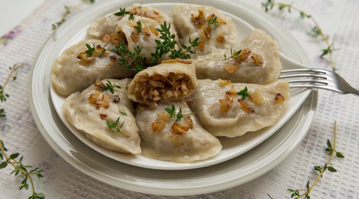 Вареники з гречкою та грибами