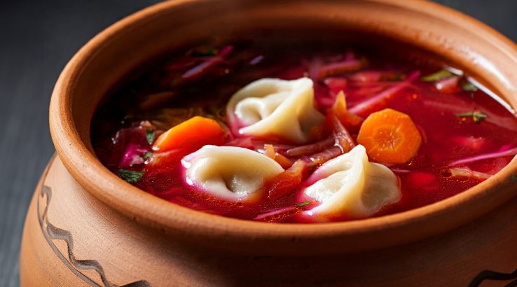 Борщ з крепликами