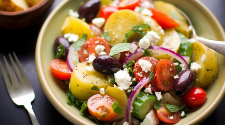 Салат з молодої картоплі по-грецьки