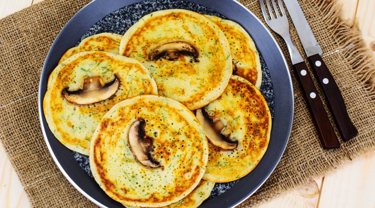 Панкейки с грибами