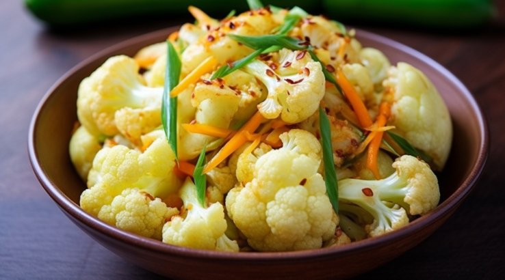 Цвітна капуста з кабачками по-корейськи