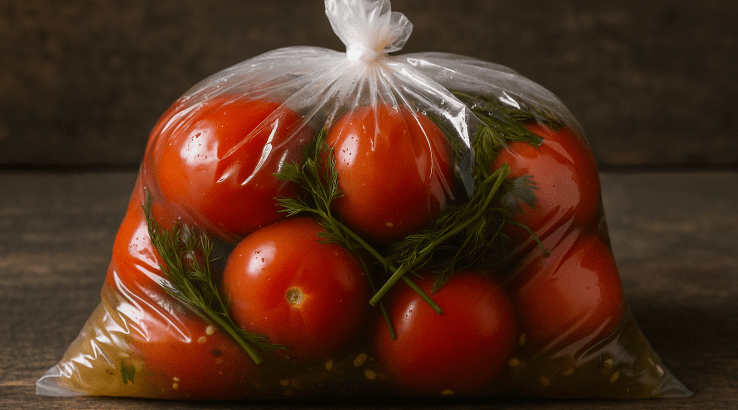 малосольні помідори в пакеті