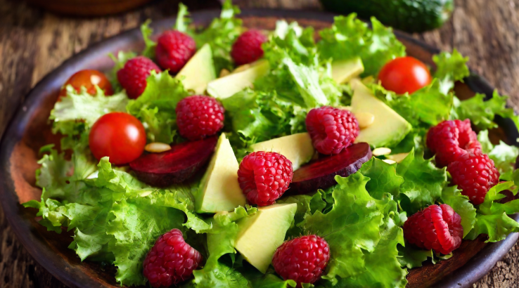 Салат з малиною, авокадо і буряком