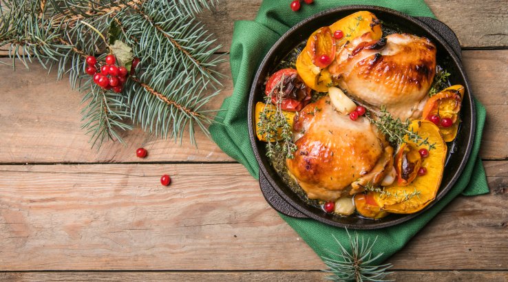 смажені курячі стегна з картоплею