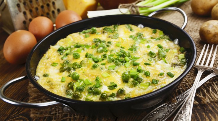 Омлет із горошком