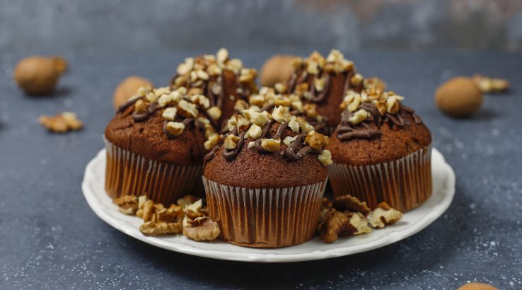 Шоколадні кекси з горіхами