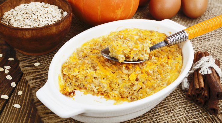 Запеканка с овсянкой и тыквой
