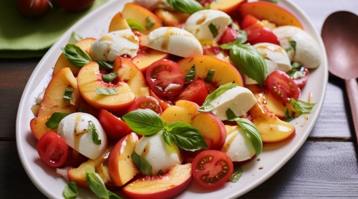 Капрезе з персиками