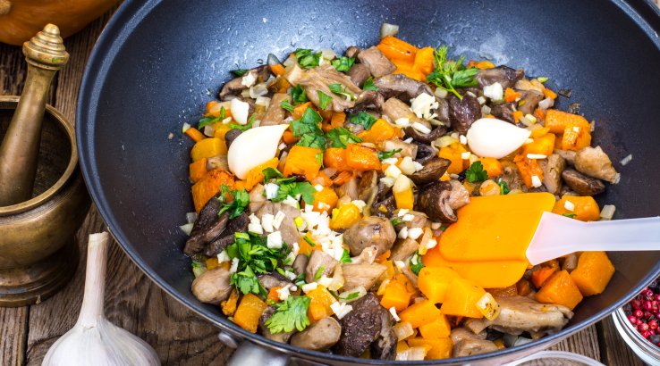 Батат з грибами