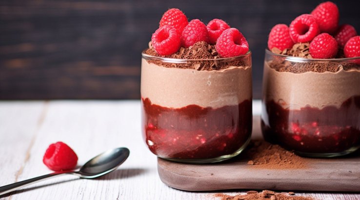 Мус з малиною і шоколадом
