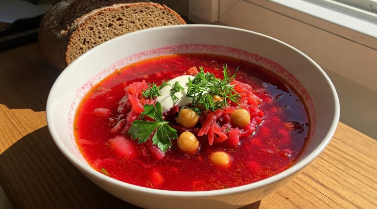 Пісний борщ з нутом