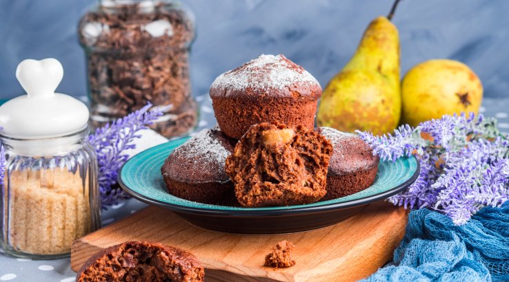 Шоколадно-грушові мафіни